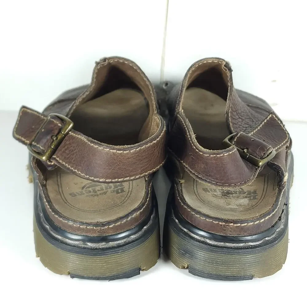 Dr. Martens Vtg Y2K Men's US 12 Brown Leather Strappy Fisherman Sandals England